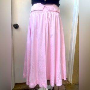 abstract 80s vintage cotton a line midi skirt fold over waist detail